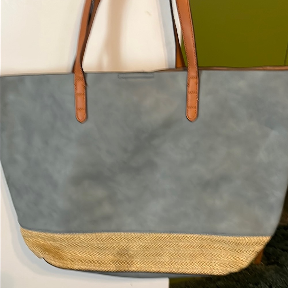 Stylish Gray and Tan Tote Bag